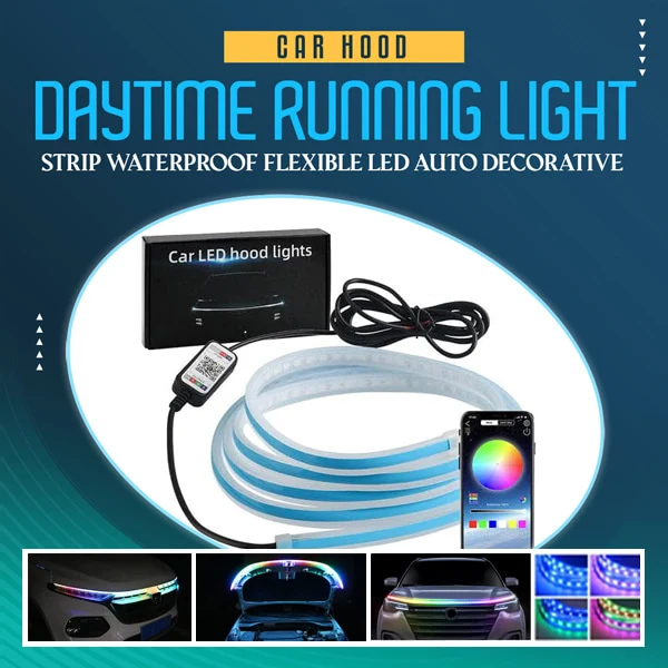 Car Hood Flexible LED Daytime Running Light Strip – Decorative DRL Atmosphere Light