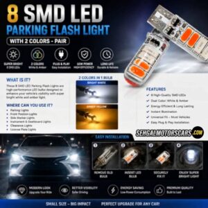 8 SMD LED Parking Flash Light 2 Colors Pair